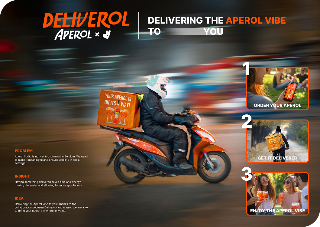 Deliverol Aperol activation project, creative campaign and branding