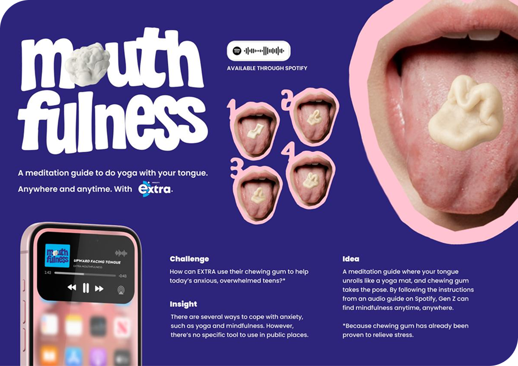 Mouthfulness activation campaign for Extra, award-winning creative concept promoting mindful chewing